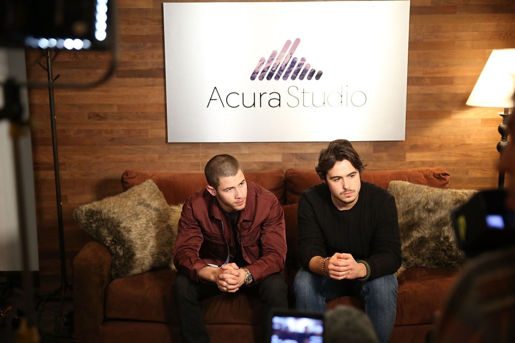 Nick Jonas and Ben Schnetzer attend the Acura Studio